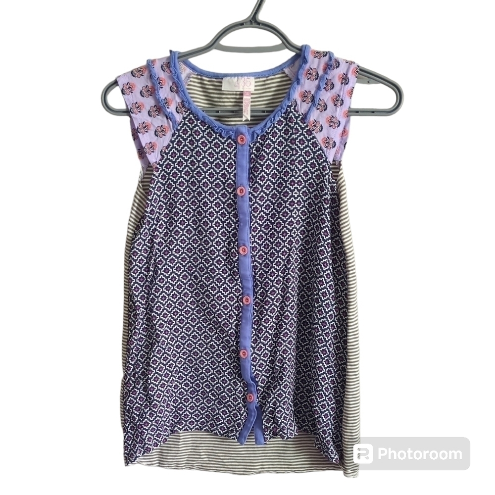 Matilda Jane Someone Special‎ Multi-Pattern Cap Sleeve Style Tunic Size 14